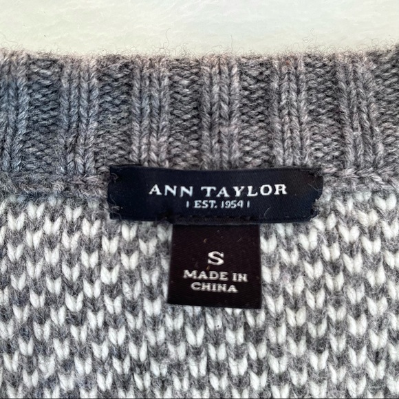 Ann Taylor Gray & White Wool Tweed Zip Front Crop Jacket Size Small - Picture 2 of 11